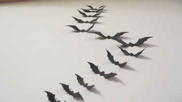 HALLOWEEN NIETOPERZ 3D NA ŚCIANĘ NAKLEJKI 36SZT