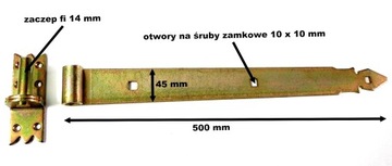 ZAWIASA ZAWIAS PASOWY OCYNKOWANY + HAK 500 MM