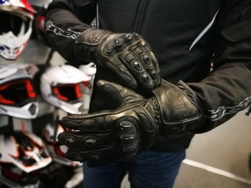 HUSAR ZR RACE длинные черные мужские кожаные мотоциклетные перчатки размера XL