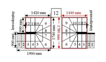 Модель лестницы CORA Moreno 250 Lux U180 12 элементов