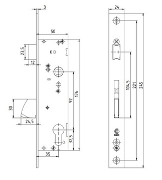 KARO/ROMB KP-35 ЗАЩЕЛКА И замок-ЗАЩЕЛКА 92/35мм листовой металл 3х24х245 мм