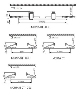 ПОТОЛОЧНЫЙ СВЕТИЛЬНИК MORTA CT-DSL50-B ТОЛСТЫЙ ЧЕРНЫЙ KANL