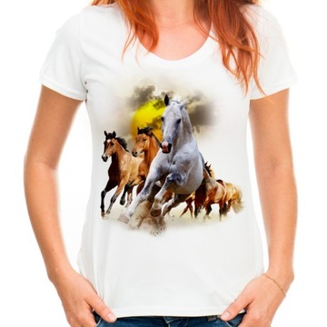 Koszulka jeździecka t-shirt z koniem w konie koń M