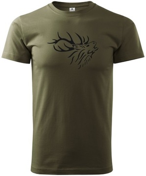 Bavlnené tričko s poľovníckou potlačou JELENE NA RYKOVISKU