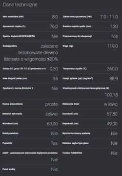 Piec żeliwny wolnostojący KOZA K6, fi 130