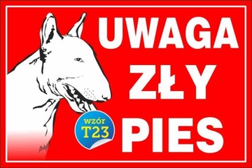 TABLICZKA - ZŁY PIES 20x30 PCV 5mm | 24h