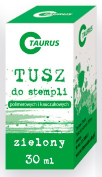 Tusz do stempli pieczątek 30 ml Taurus Zielony