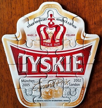 TYSKIE BEER puzzle podstawka 10.5x12cm