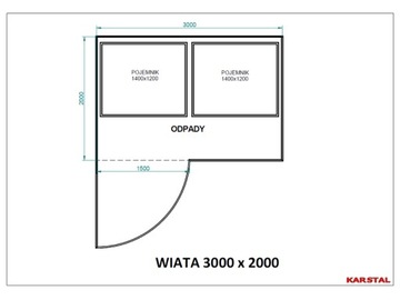 Wiata śmietnikowa, altana, osłona, 3x2m,PRODUCENT