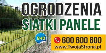 Baner reklamowy Ogrodzenia Siatki Panele 2,5x1,25m