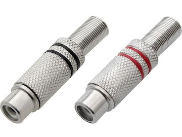 GNIAZDO RCA METALOWE CINCH srebrne 2 kolory