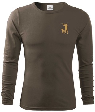 Hnedé tričko s poľovníckym motívom BAVLNA 160g