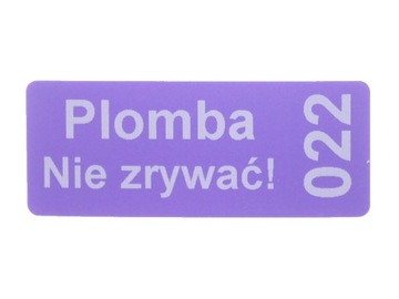 PLOMBY SERWISOWE STICKERY 45x18 PURPUROWY 1000SZT