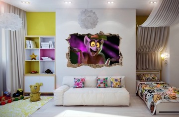 НАСТЕННЫЕ НАКЛЕЙКИ Отверстие KING JULIAN 66 100x65 см