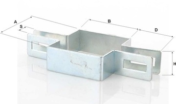 Зажим 40х60, оцинкованный, панель промежуточного столба забора