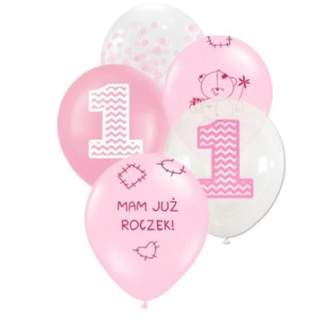BALONY NA ROCZEK 1 URODZINY DLA DZIEWCZYNKI MIX2