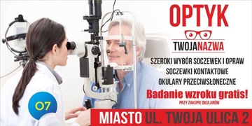 Baner reklamowy - Optyk Okulista 2,5x1,25m -SZYLD