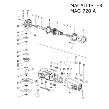 КНОПКА ПЕРЕКЛЮЧАТЕЛЯ ШЛИФЕРА MACALLISTER MAG720A