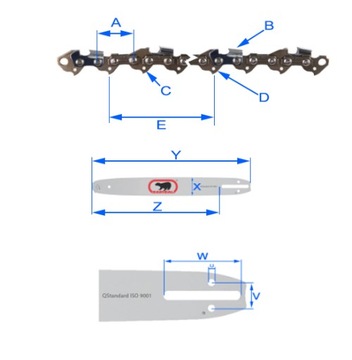 2 прочные цепи + направляющая для Partner P340S