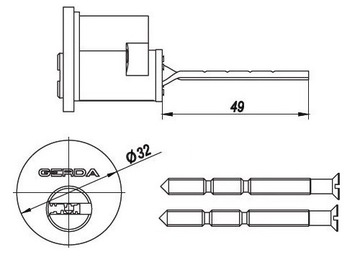 ВСТАВКА GERDA ДЛЯ ЗАМКА ZN100 ZG100 ZN200 ZG200 КРУГЛЫЙ ЦИЛИНДР ЦИЛИНДР