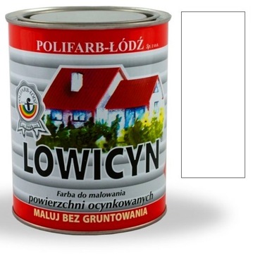 Lowicyn farba na dach ocynk BIAŁY RAL9003 MAT 0,8L