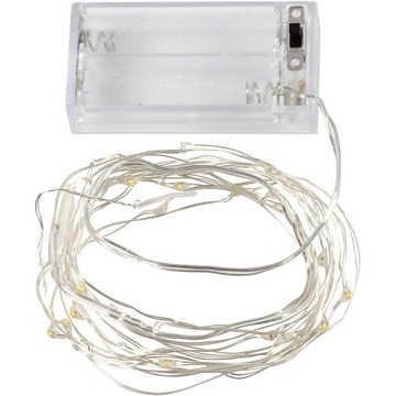 Lampki LED 20szt biały zimny na baterie , extra do wianków dekoracji
