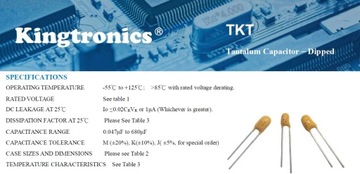 ТАНТАЛОВЫЙ конденсатор 0,15 мкФ, 35 В, 2,54 мм THT [2 шт.]