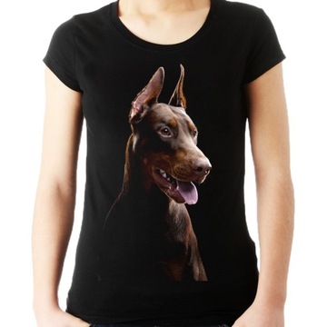 Koszulka z psem doberman na bluzka pies t-shirt XL
