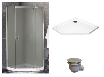 Kabina Pięciokątna 90x90 EASY CLEAN brodzik SLIM