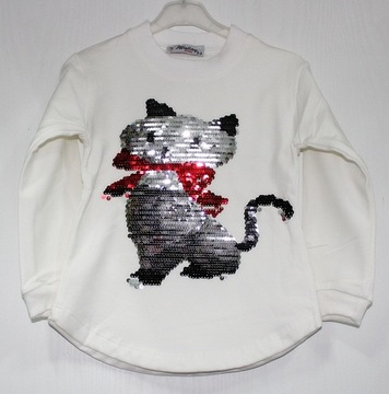 ATABAY SEATSHIRT Кофточка CAT, волшебные пайетки, 1 год