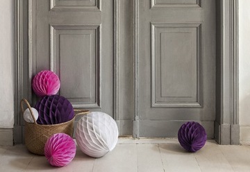 Kula Bibułowa Pompon Różowy 20 cm Ślub Wesele