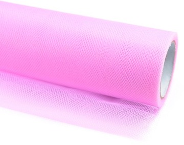 TIUL Dekoracyjny na Rolce RÓŻOWY Ślub Wesele Komunia Chrzest 30cm 9m