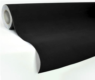CF | FOLIA SAMOPRZYLEPNA MATERIAŁOWA ZAMSZ FLOCK CZARNY WELUR 135x50cm