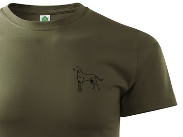 T-SHIRT KOSZULKA Z NADRUKIEM PSA - WYŻEŁ WEIMARSKI