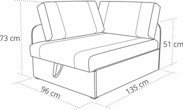 CORNEA УГЛОВОЙ ДИВАН ДИВАН 90x200 MAXI