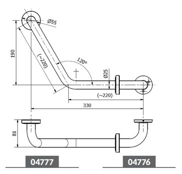 MASTERLINE Bisk СЕРТИФИКАТ УГЛОВАЯ РУЧКА 220x220 04777