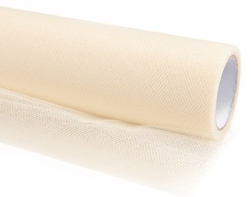 TIUL Dekoracyjny na Rolce KREMOWY Ecru Ślub Wesele Komunia Chrzest 15cm 9m
