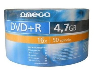 Диски FREESTYLE OMEGA DVD-R, 4,7 ГБ, 16 шт., 50 шт. в коробке для торта