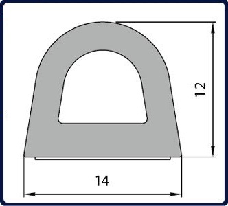 Пломба Д 14х12, самоклеящаяся черная (СД-55) 1м.