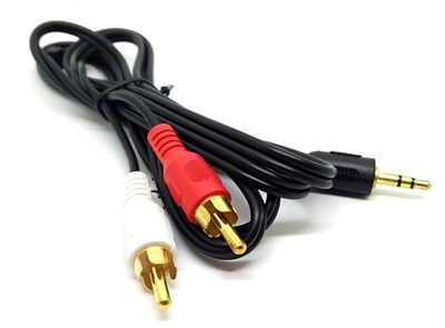 Kabel mini Jack 3.5stereo/2xRCA(cinch) GOLD 3metr