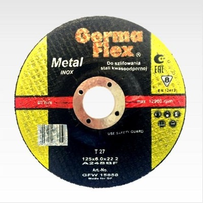 TARCZE DO SZLIFOWANIA METALU 125mm INOX /10szt