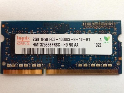 PAMIĘĆ 2GB PC3 10600S DDR3 SO-DIMM LAPTOP 1333MHz