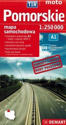 WOJEWÓDZTWO POMORSKIE MAPA SAMOCHODOWA TIR DEMART