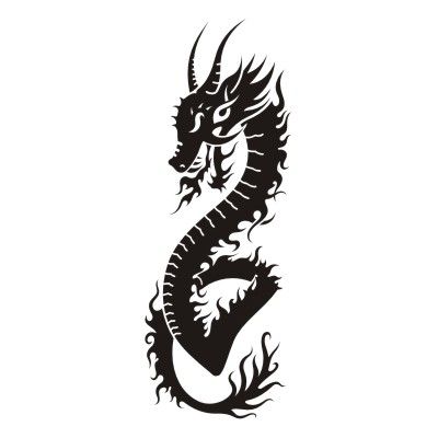 Naklejka na ścianę dragon tribal azja Smok 30