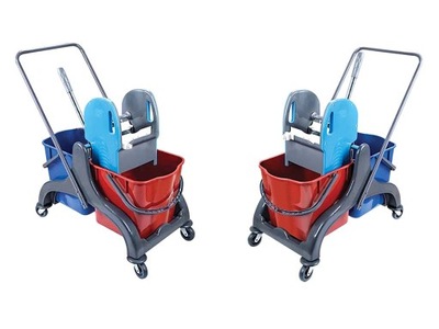 Wózek sprzątający 2x25L SATRUN z tworzywa ABS