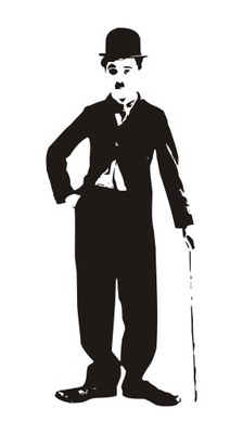 Charlie Chaplin 120 cm naklejka na ścianę ścienna