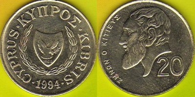 Cypr 20 Cents 1994 r.