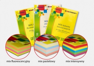 Papier Emerson Mix kolorów fluorescencyjny 4x25ark