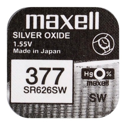 Japońska mocna bateria srebrowa MAXELL SR SW 626 377 66 SG4 długa ważność