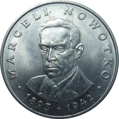 Moneta 20 zł złotych Nowotko 1974 r ładna